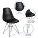 Black |#| Black Plastic Chair w/ Chrome Base - Hospitality Seating - Accent and Side Chair