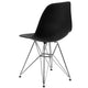 Black |#| Black Plastic Chair w/ Chrome Base - Hospitality Seating - Accent and Side Chair