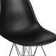 Black |#| Black Plastic Chair w/ Chrome Base - Hospitality Seating - Accent and Side Chair