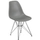 Moss Gray |#| Moss Gray Plastic Chair-Chrome Base - Hospitality Seating - Accent & Side Chair