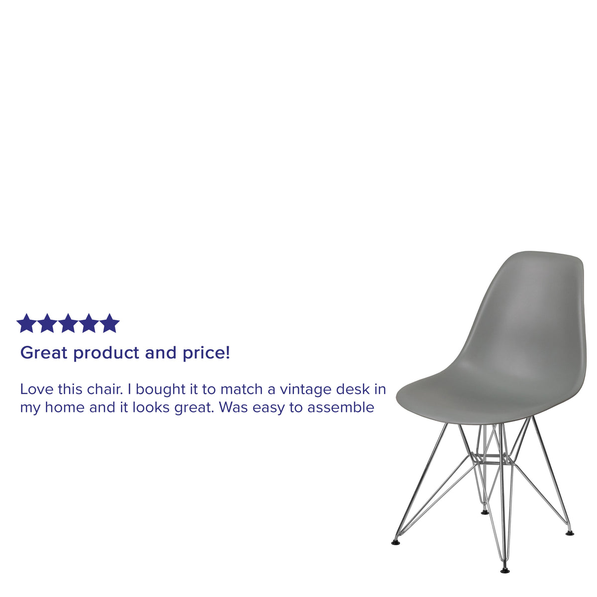 Moss Gray |#| Moss Gray Plastic Chair-Chrome Base - Hospitality Seating - Accent & Side Chair
