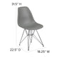 Moss Gray |#| Moss Gray Plastic Chair-Chrome Base - Hospitality Seating - Accent & Side Chair