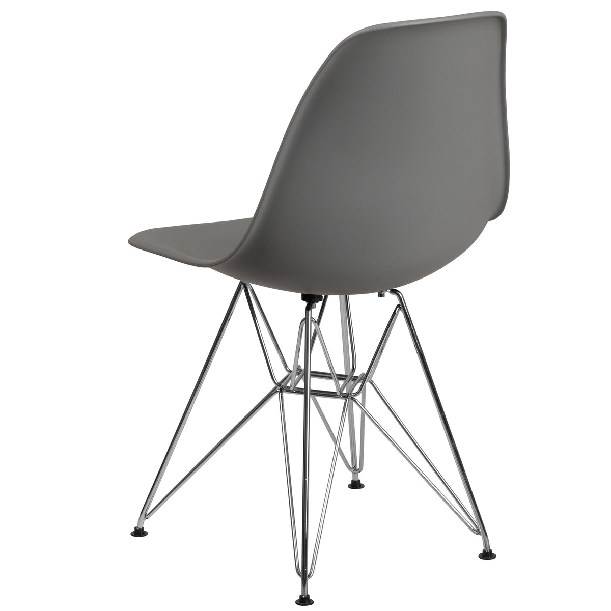 Moss Gray |#| Moss Gray Plastic Chair-Chrome Base - Hospitality Seating - Accent & Side Chair