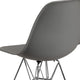 Moss Gray |#| Moss Gray Plastic Chair-Chrome Base - Hospitality Seating - Accent & Side Chair