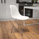 White |#| White Plastic Chair w/ Chrome Base - Hospitality Seating - Accent and Side Chair