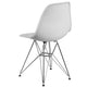 White |#| White Plastic Chair w/ Chrome Base - Hospitality Seating - Accent and Side Chair