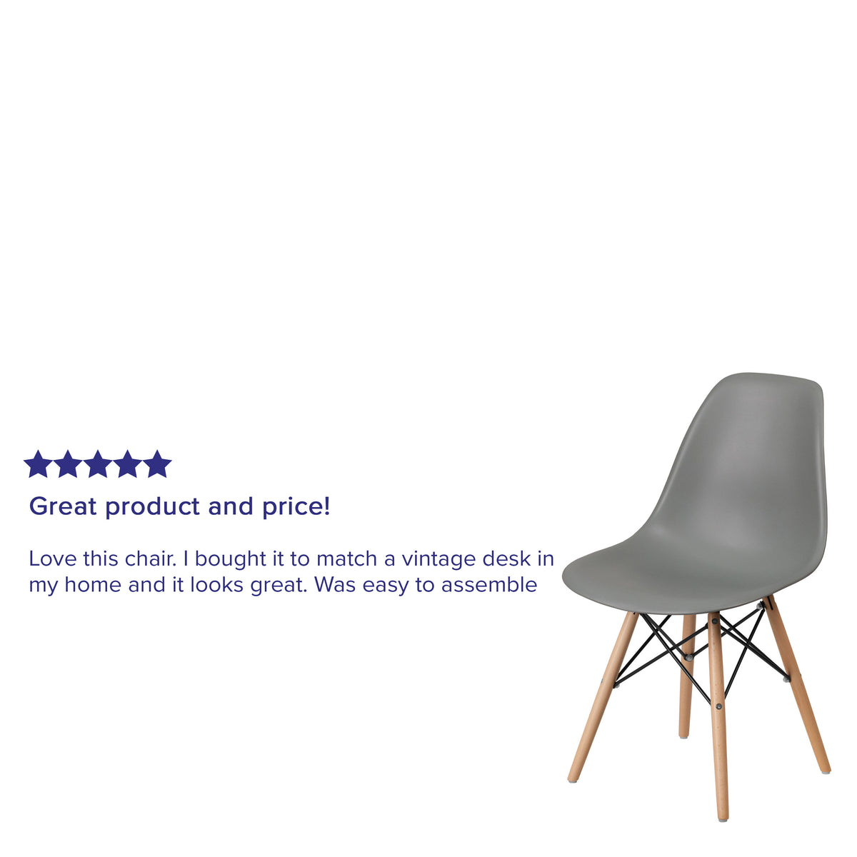 Moss Gray |#| Moss Gray Plastic Chair with Wooden Legs - Hospitality Seating - Side Chair