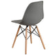 Moss Gray |#| Moss Gray Plastic Chair with Wooden Legs - Hospitality Seating - Side Chair