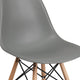 Moss Gray |#| Moss Gray Plastic Chair with Wooden Legs - Hospitality Seating - Side Chair