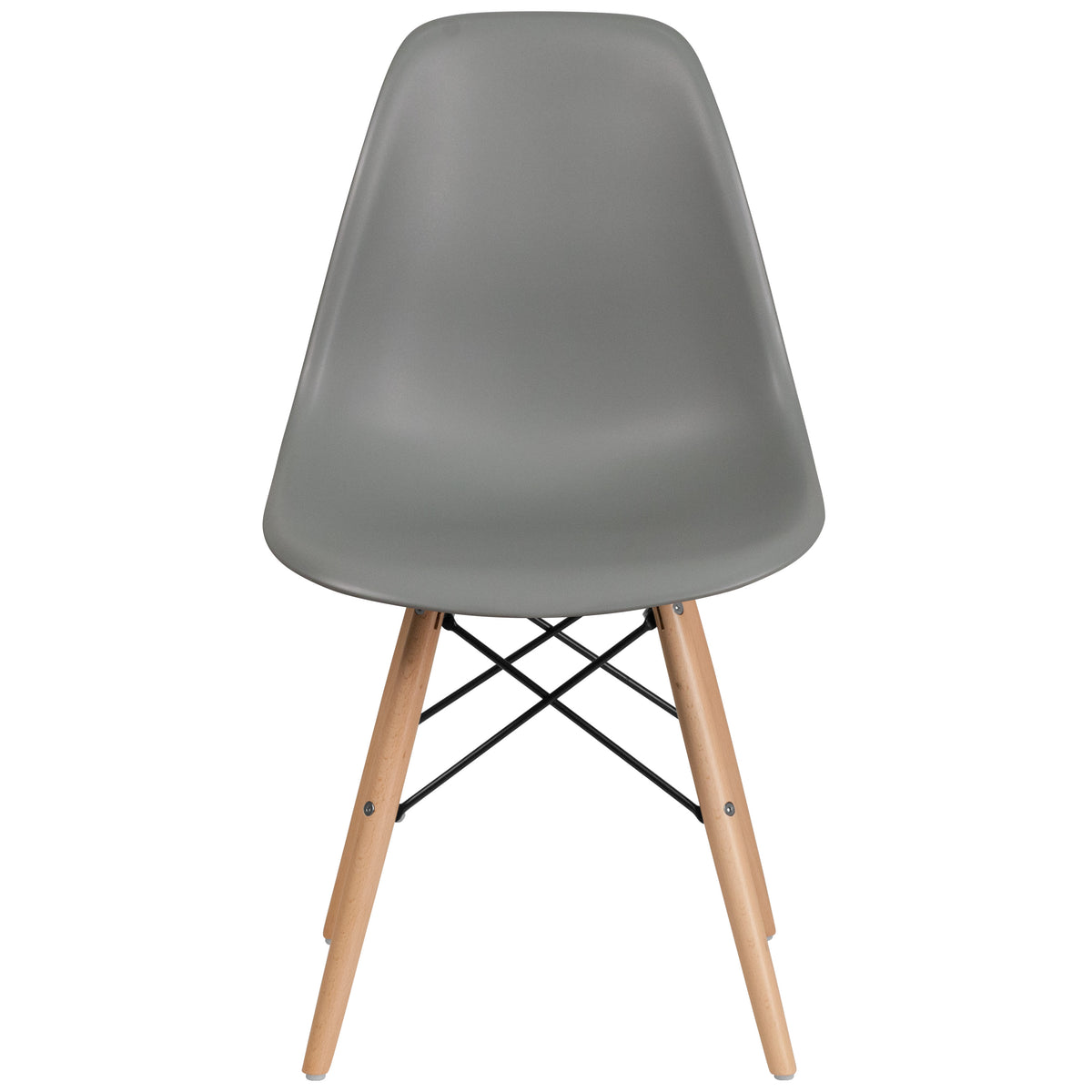 Moss Gray |#| Moss Gray Plastic Chair with Wooden Legs - Hospitality Seating - Side Chair