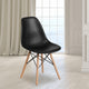 Black |#| Black Plastic Chair with Wooden Legs - Hospitality Seating - Side Chair