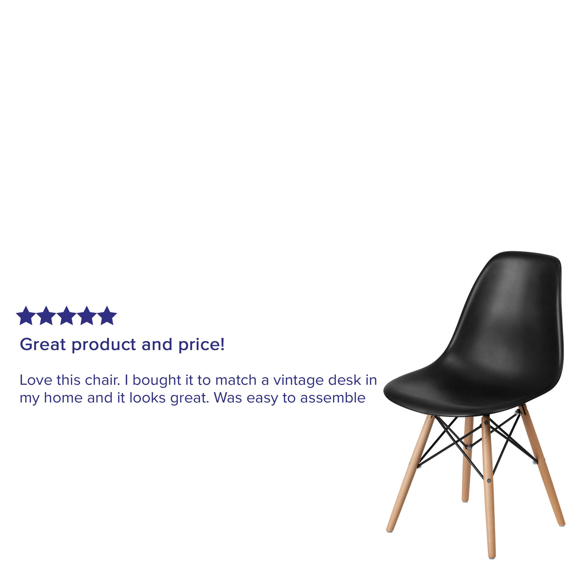 Black |#| Black Plastic Chair with Wooden Legs - Hospitality Seating - Side Chair
