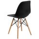 Black |#| Black Plastic Chair with Wooden Legs - Hospitality Seating - Side Chair