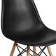 Black |#| Black Plastic Chair with Wooden Legs - Hospitality Seating - Side Chair