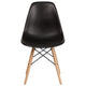 Black |#| Black Plastic Chair with Wooden Legs - Hospitality Seating - Side Chair