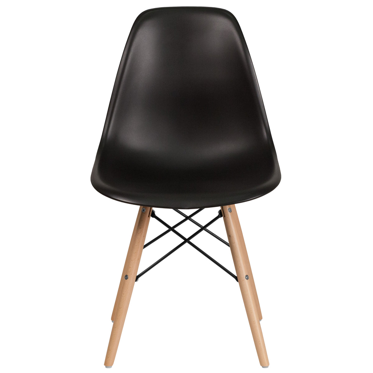 Black |#| Black Plastic Chair with Wooden Legs - Hospitality Seating - Side Chair