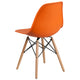 Orange |#| Orange Plastic Chair with Wooden Legs - Hospitality Seating - Side Chair