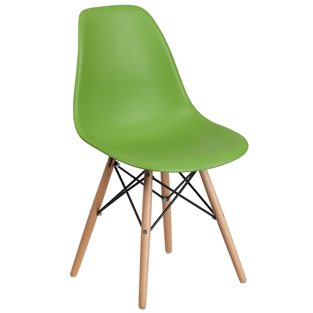 Green |#| Green Plastic Chair with Wooden Legs - Hospitality Seating - Side Chair