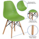 Green |#| Green Plastic Chair with Wooden Legs - Hospitality Seating - Side Chair