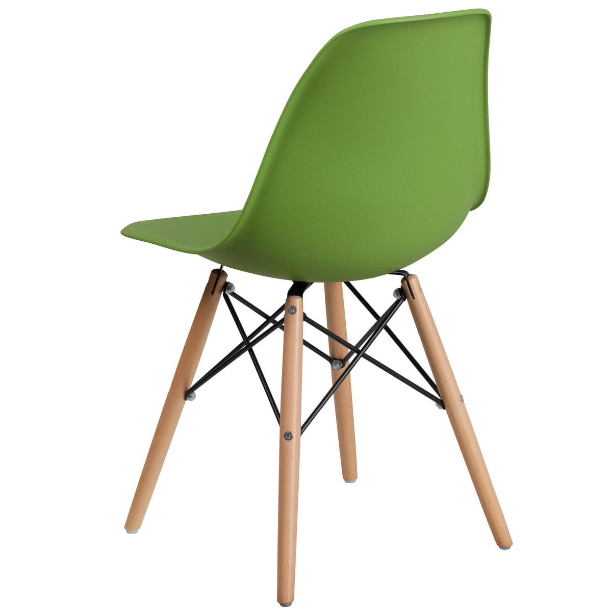 Green |#| Green Plastic Chair with Wooden Legs - Hospitality Seating - Side Chair