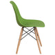 Green |#| Green Plastic Chair with Wooden Legs - Hospitality Seating - Side Chair