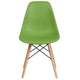 Green |#| Green Plastic Chair with Wooden Legs - Hospitality Seating - Side Chair