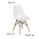 White |#| White Plastic Chair with Wooden Legs - Hospitality Seating - Side Chair