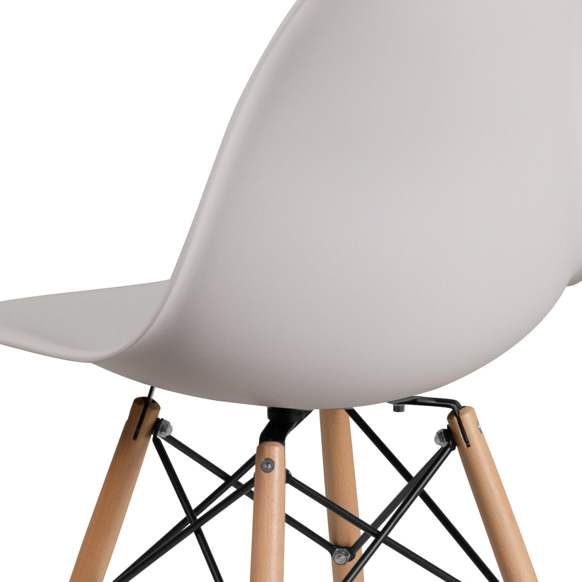White |#| White Plastic Chair with Wooden Legs - Hospitality Seating - Side Chair