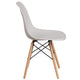 White |#| White Plastic Chair with Wooden Legs - Hospitality Seating - Side Chair