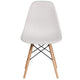 White |#| White Plastic Chair with Wooden Legs - Hospitality Seating - Side Chair