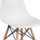 White |#| White Plastic Chair with Wooden Legs - Hospitality Seating - Side Chair