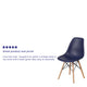 Navy |#| Navy Plastic Chair with Wooden Legs - Hospitality Seating - Side Chair