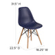 Navy |#| Navy Plastic Chair with Wooden Legs - Hospitality Seating - Side Chair