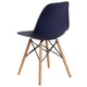 Navy |#| Navy Plastic Chair with Wooden Legs - Hospitality Seating - Side Chair