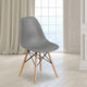 Moss Gray |#| Moss Gray Plastic Chair with Wooden Legs - Hospitality Seating - Side Chair