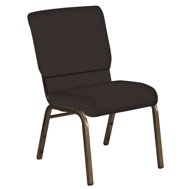 Embroidered 18.5''W Church Chair in Mainframe Fabric - Gold Vein Frame - View 1