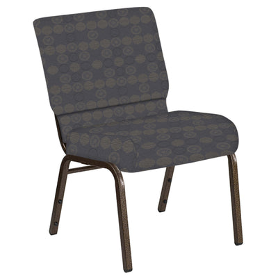 Embroidered 21''W Church Chair in Galaxy Fabric - Gold Vein Frame - View 1