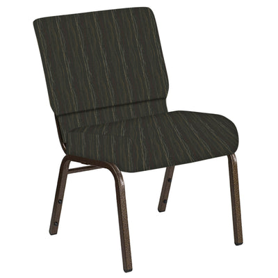 Embroidered 21''W Church Chair in Mystery Fabric - Gold Vein Frame - View 1
