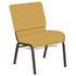 Embroidered 21''W Church Chair in Phoenix Fabric with Book Rack - Gold Vein Frame