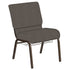 Embroidered 21''W Church Chair in Ribbons Fabric with Book Rack - Gold Vein Frame