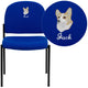 Navy Fabric |#| Embroidered Comfort Navy Fabric Stackable Steel Side Reception Chair - Office