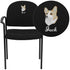 Embroidered Comfort Stackable Steel Side Reception Chair with Arms