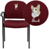Embroidered Comfort Stackable Steel Side Reception Chair with Arms