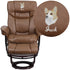 Palimino |#| EMB Palimino LeatherSoft Multi-Position Recliner &Curved Ottoman w/Wood Base