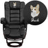 Black |#| EMB Black LeatherSoft Multi-Position Recliner &Ottoman w/Mahogany Wood Base