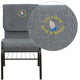 Gray Fabric/Gold Vein Frame |#| Embroidered 18.5inchW Church Chair in Gray Fabric with Book Rack - Gold Vein Frame