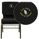 Black Dot Patterned Fabric/Gold Vein Frame |#| EMB 18.5inchW Church Chair in Black Dot Patterned Fabric w/ Book Rack - Gold Frame