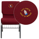 Burgundy Fabric/Silver Vein Frame |#| EMB 18.5inchW Church Chair in Burgundy Fabric with Book Rack - Silver Vein Frame