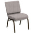 Embroidered HERCULES Series 21''W Church Chair in Sherpa Fabric with Book Rack - Gold Vein Frame