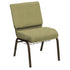 Embroidered HERCULES Series 21''W Church Chair in Sherpa Fabric with Book Rack - Gold Vein Frame